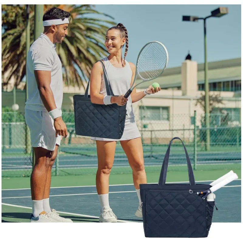 Tennis Handbag with Shoe Compartment, Tennis Badminton One Shoulder Bags for 2-4 Rackets, Waterproof Lightweight Bag Men Women