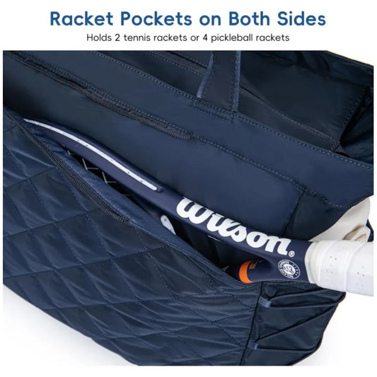 Tennis Handbag with Shoe Compartment, Tennis Badminton One Shoulder Bags for 2-4 Rackets, Waterproof Lightweight Bag Men Women
