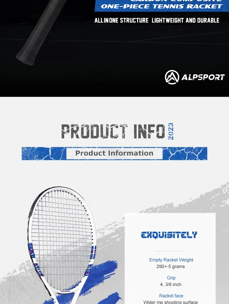 Professional Carbon Fiber Tennis Racket with Bag