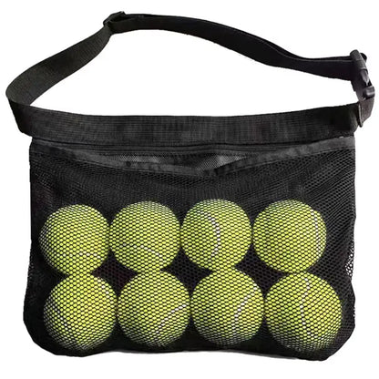Large Capacity Tennis Ball Carry Bag Mesh Pouch Multifunctional Golf Ball Storage Waist Bag Training Zipper Tennis Ball Holder