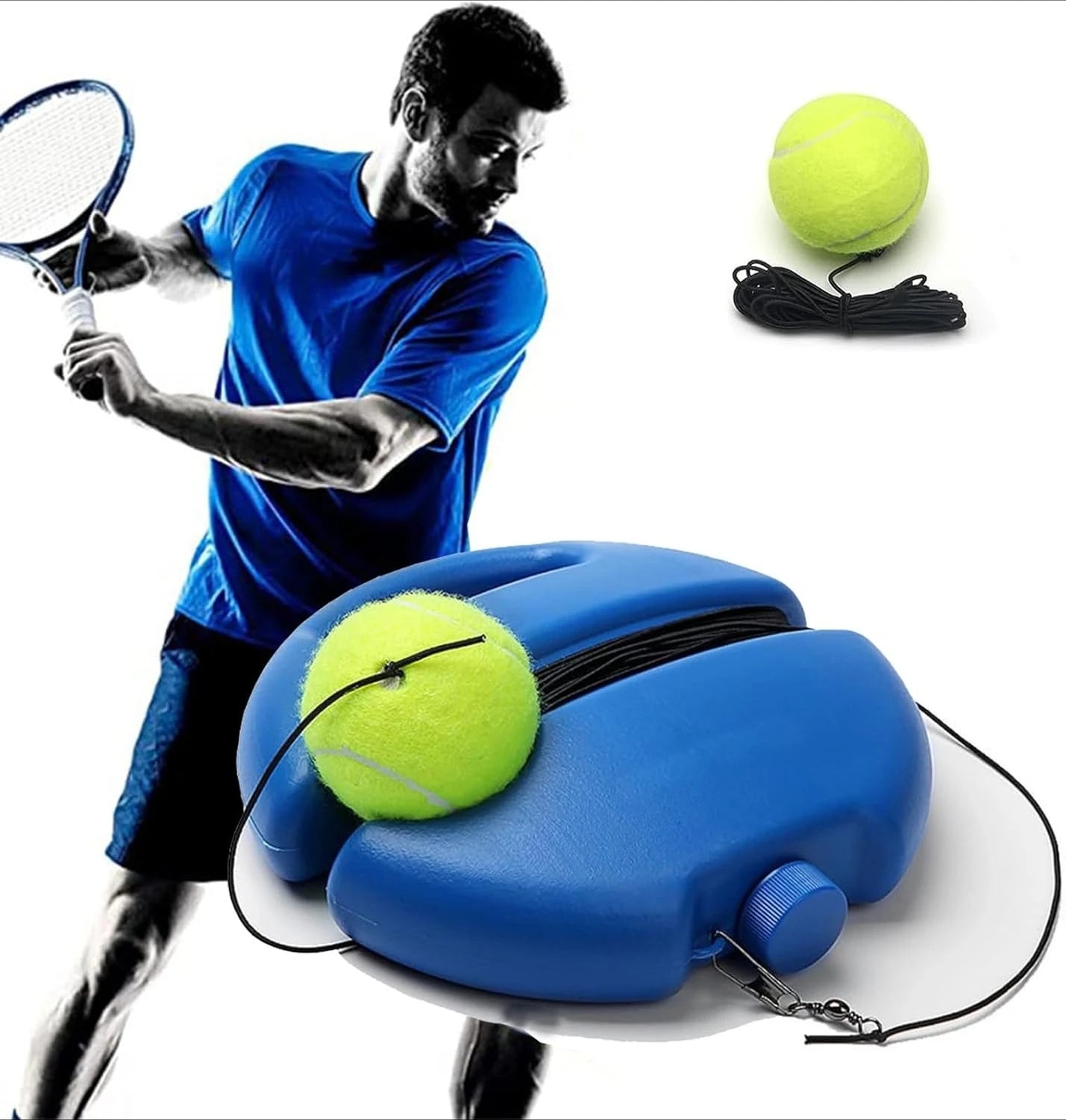 Solo Tennis Trainer with Rebound Base