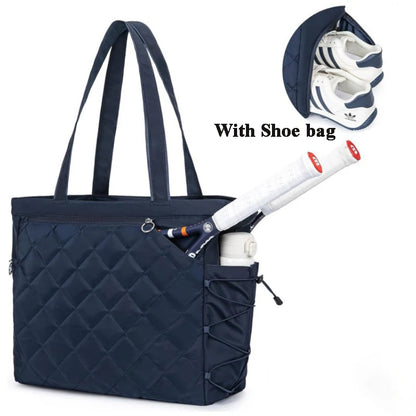 Tennis Handbag with Shoe Compartment, Tennis Badminton One Shoulder Bags for 2-4 Rackets, Waterproof Lightweight Bag Men Women
