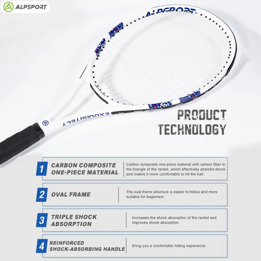 Professional Carbon Fiber Tennis Racket with Bag