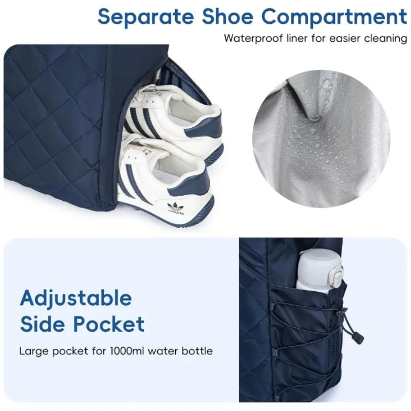 Tennis Handbag with Shoe Compartment, Tennis Badminton One Shoulder Bags for 2-4 Rackets, Waterproof Lightweight Bag Men Women