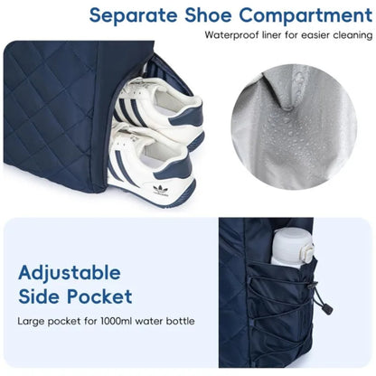 Tennis Handbag with Shoe Compartment, Tennis Badminton One Shoulder Bags for 2-4 Rackets, Waterproof Lightweight Bag Men Women