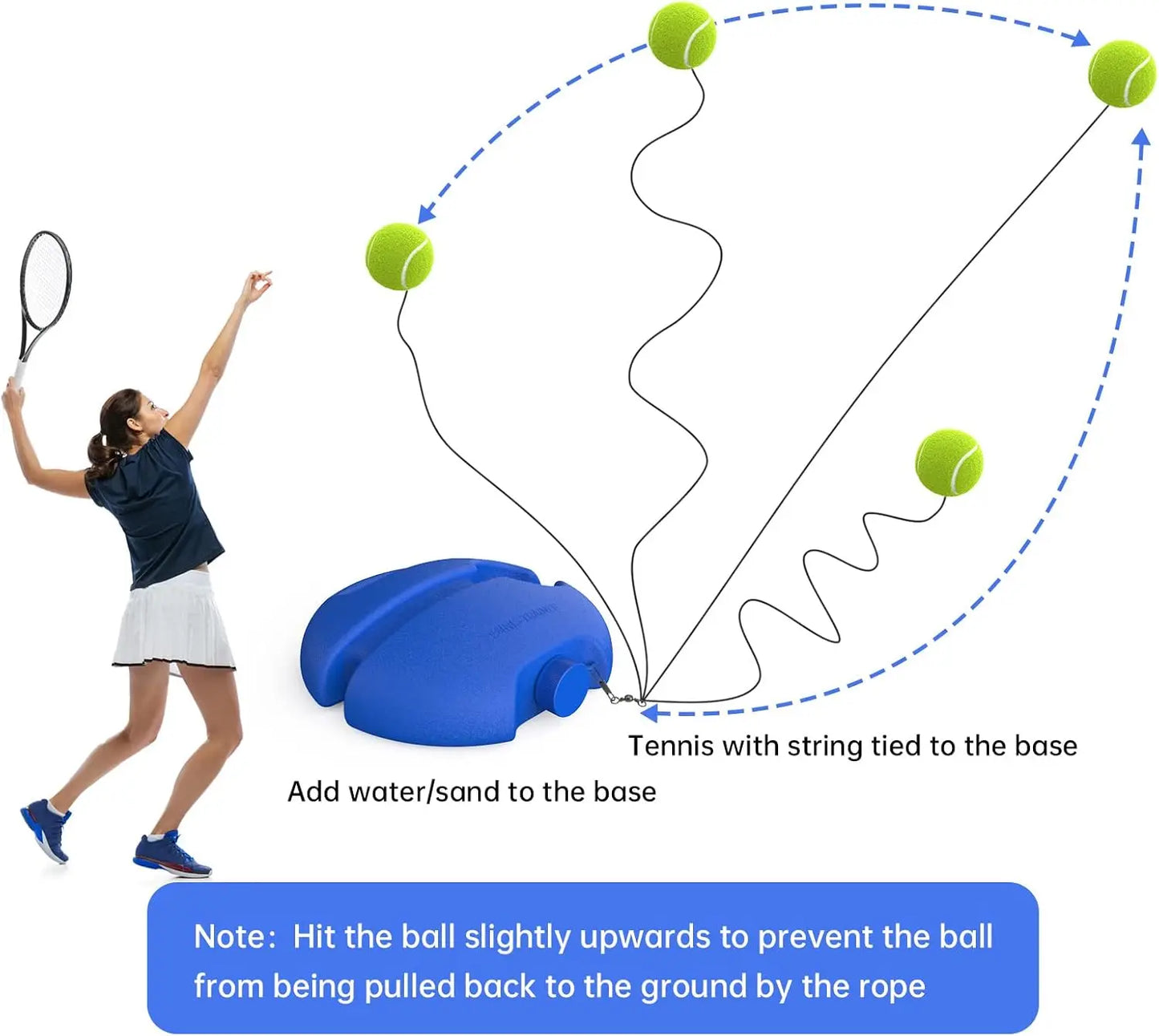 Solo Tennis Trainer with Rebound Base